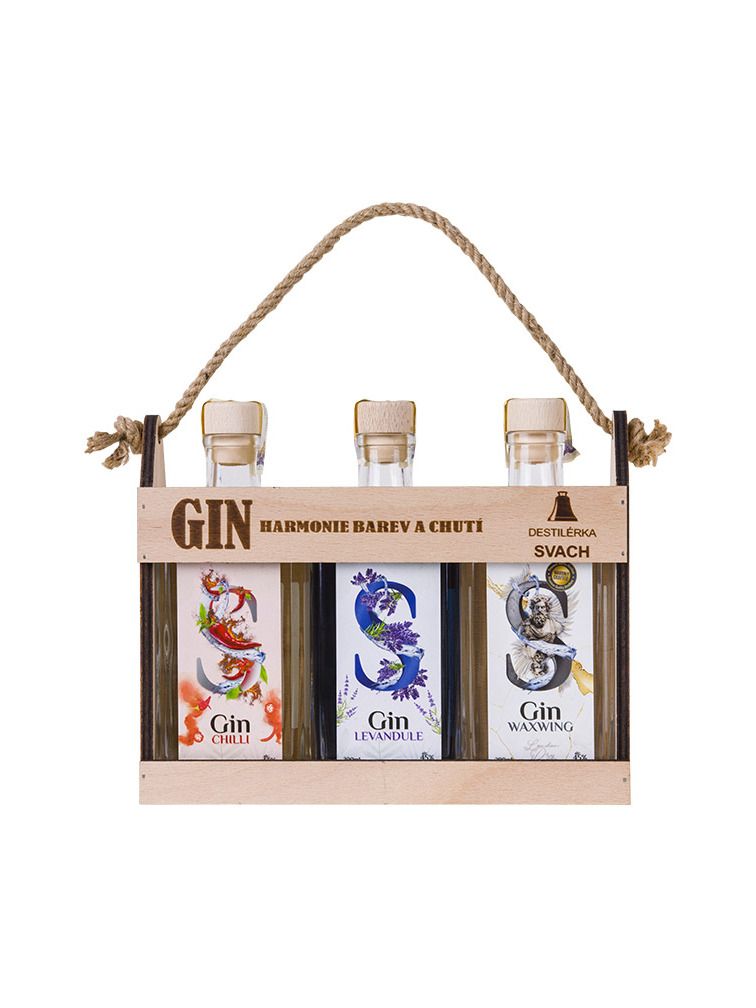 Svachovka Gin  Set : Chili + Levandule+Waxwing 3 x 0,2 l 44,33%