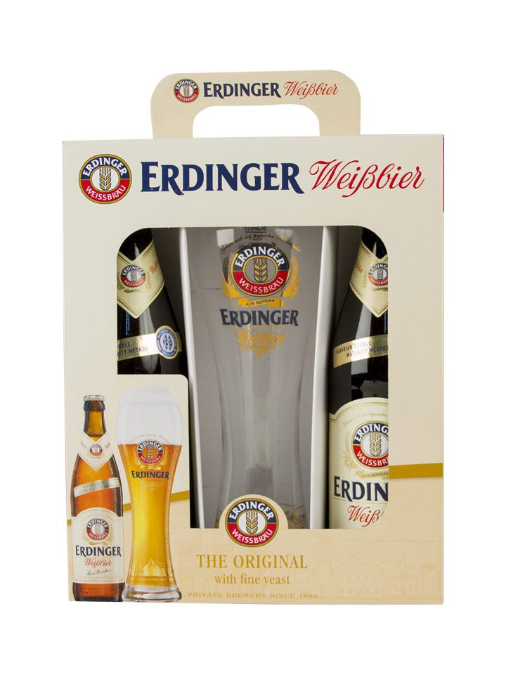 Erdinger dárková krabička 2x0,5L 5,3% + 1 sklenice