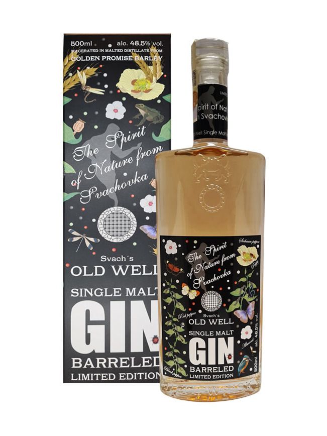 Svach's Old Well Single Malt Gin Barreled 0,5L 48,5% Limitovaná edice Dárkové balení