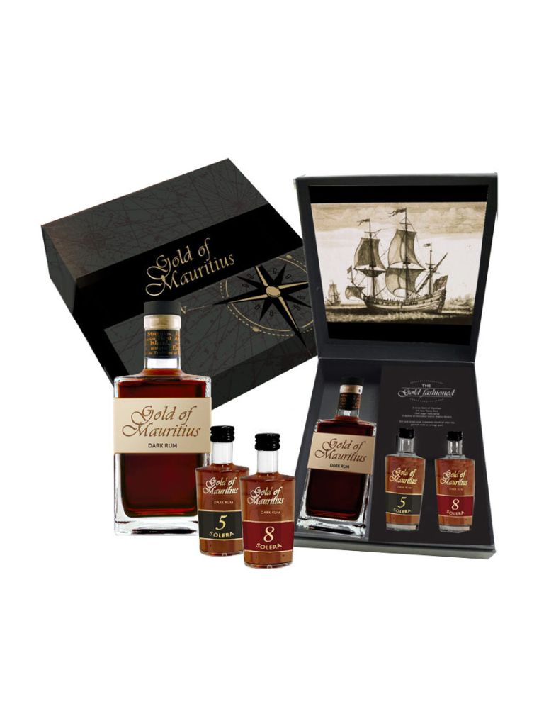 Gold of Mauritius Rum 0,7 l 40% + 5Y 0,05 l + 8Y 0,05 l dárkové balení
